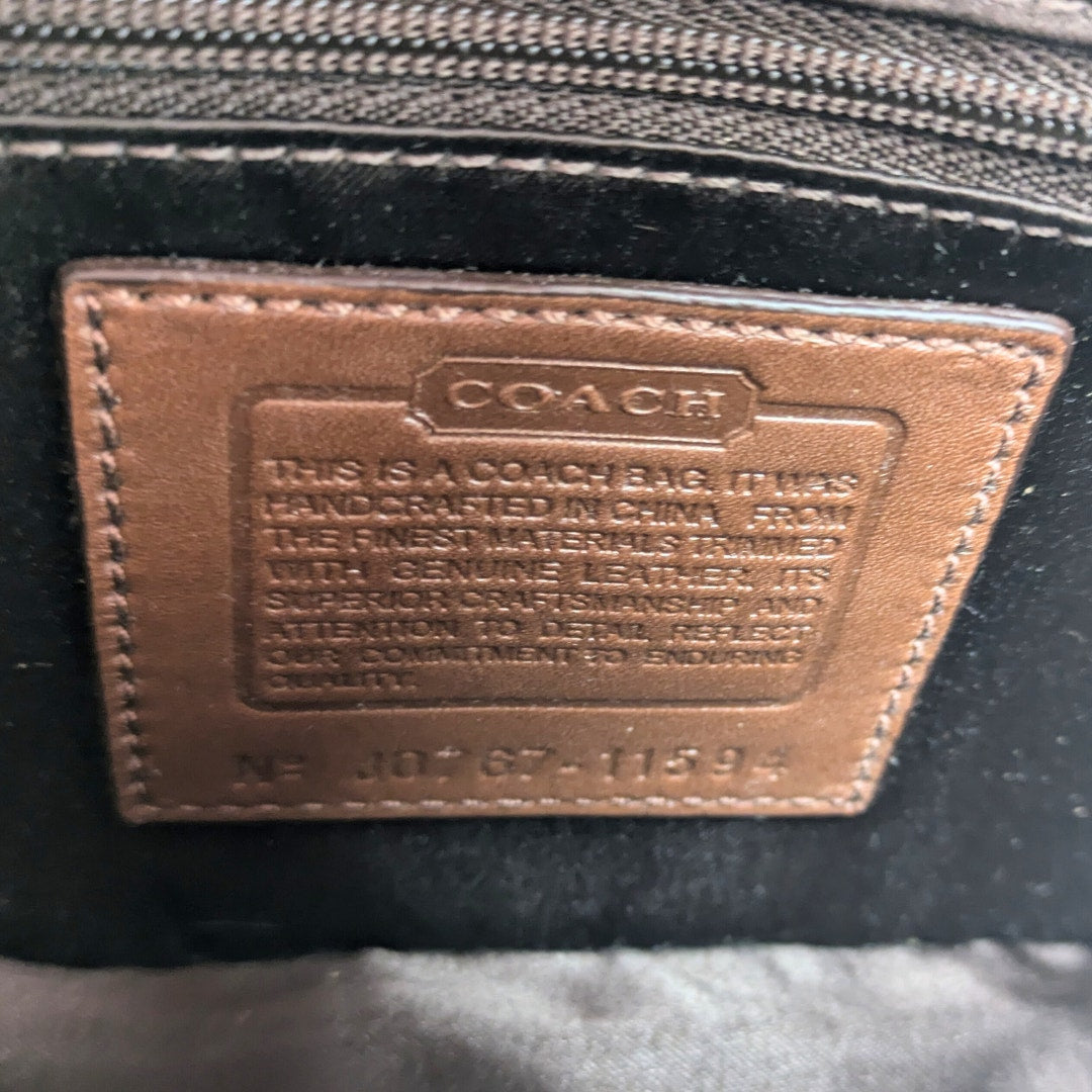 Coach Signature Canvas Crossbody Bag with Gold Leather Finishes