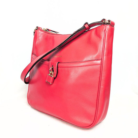 Cole Haan Red Genuine Leather Shoulder Handbag