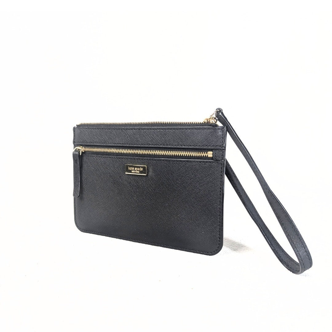 Kate Spade Black Saffiano Leather Wristlet