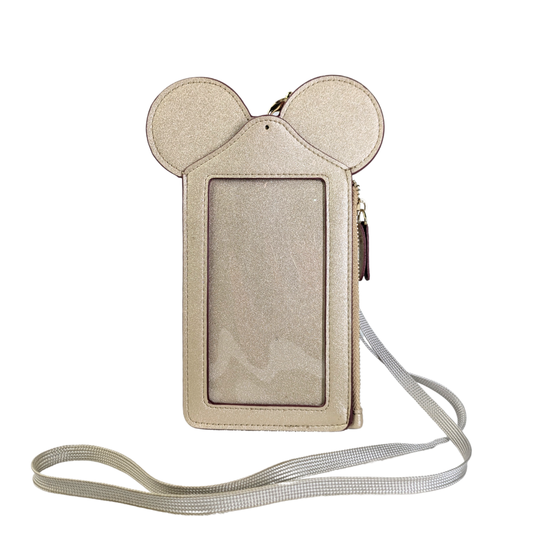 The front side of the Happy Dreams Mickey Mouse ID/ Card Protector and Holder, photographed on the white background. 