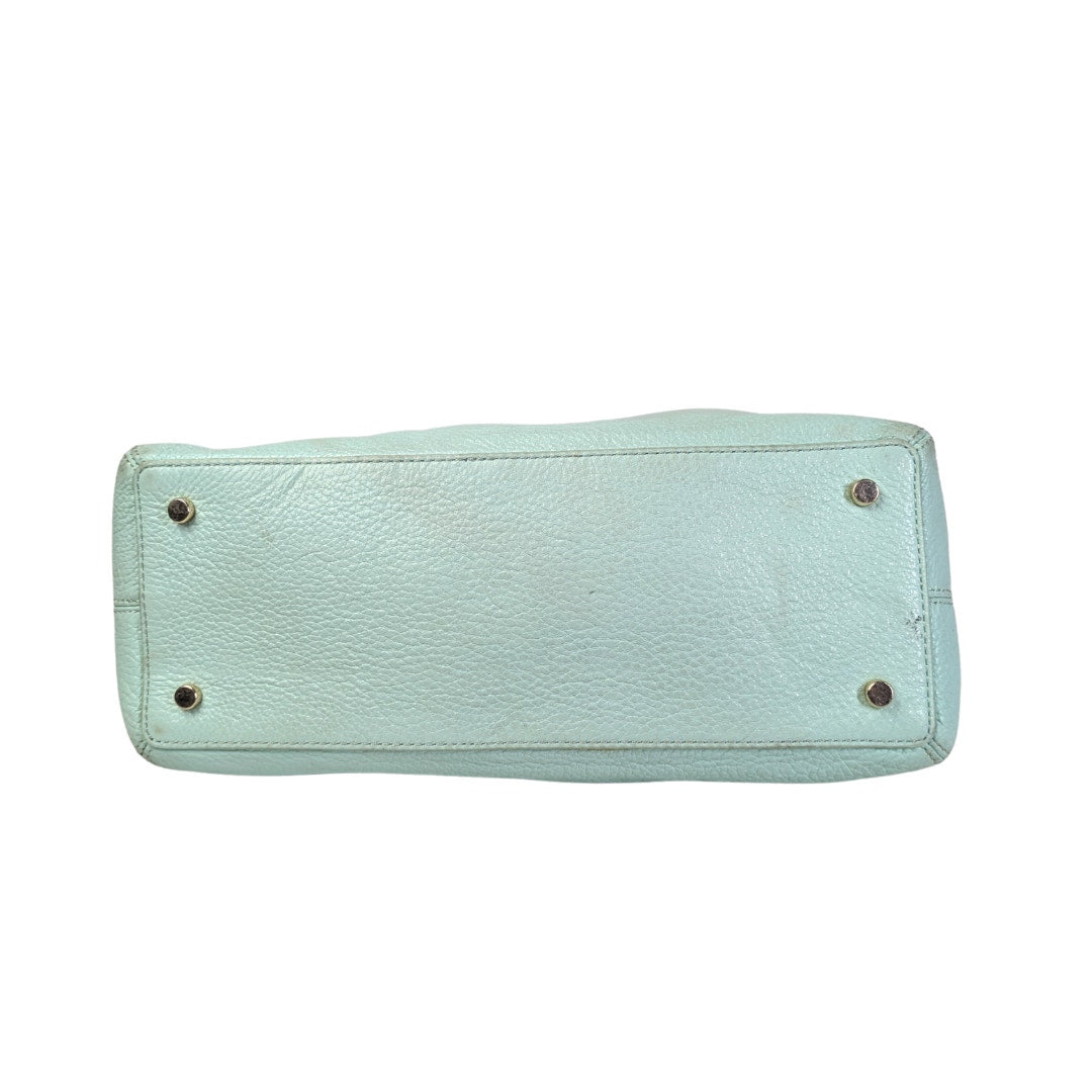 The view of the bottom part of the Kate Spade Emerson Place Margot Crossbody Satchel Bag, captured on the white background. 