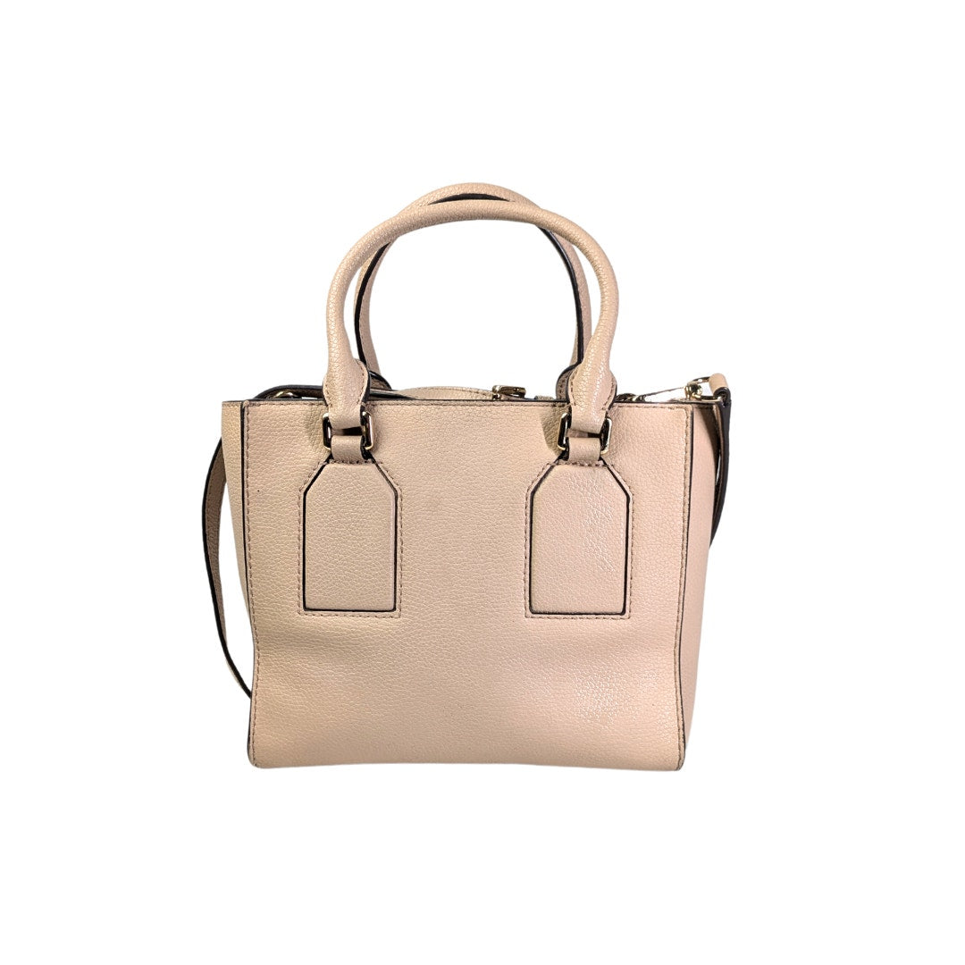 Pre-loved Michael Kors Mini Selby Pebbled Leather Satchel Bag photographed from the back. 