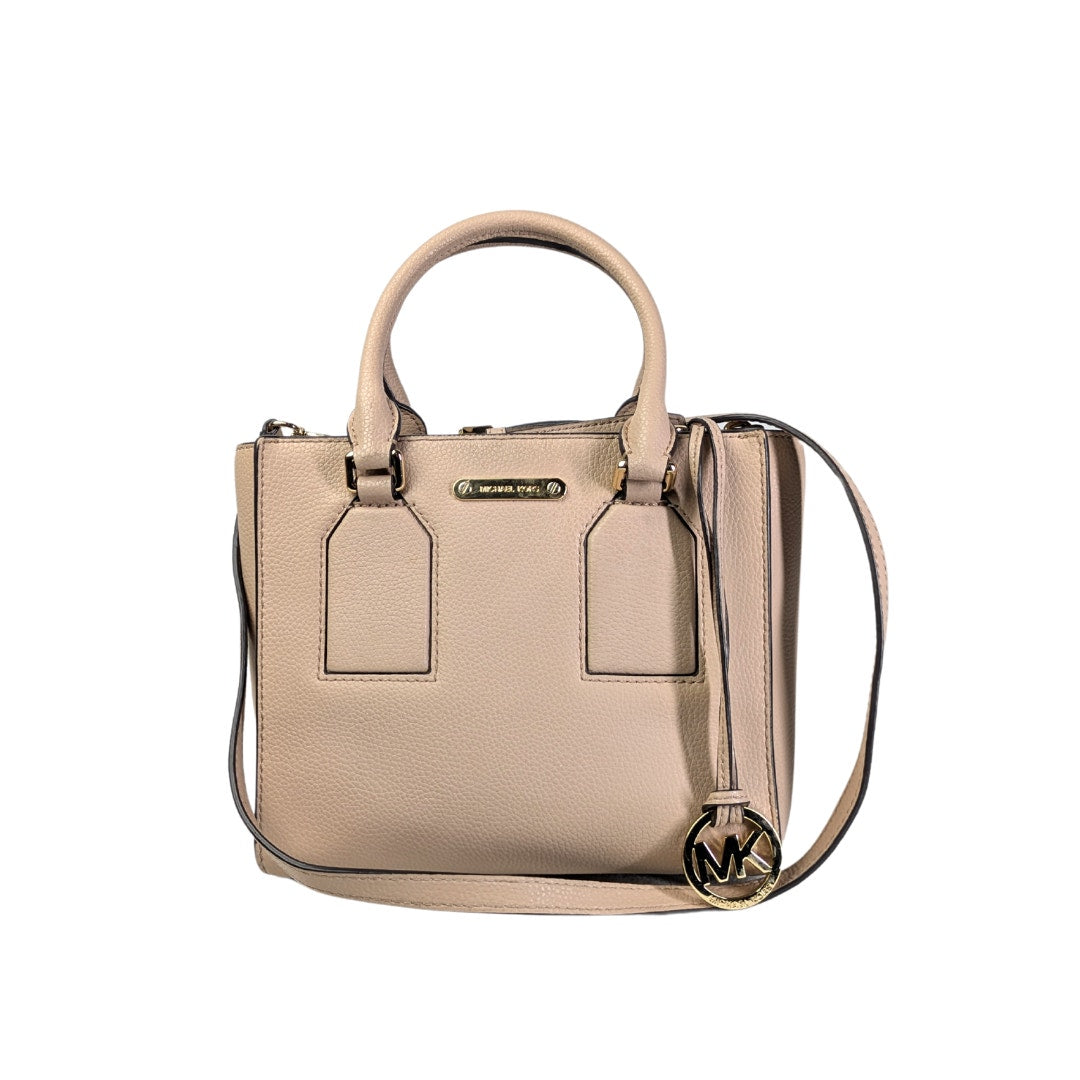 Pre-loved Michael Kors Mini Selby Pebbled Leather Satchel Bag photographed from the front side. 