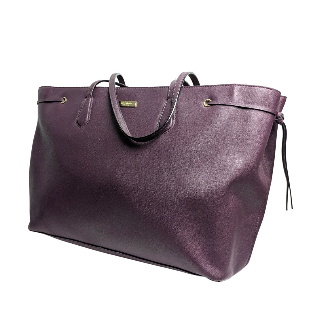 Kate Spade Laurel Way Mahogany/Plum Saffiano Leather Shoulder Tote