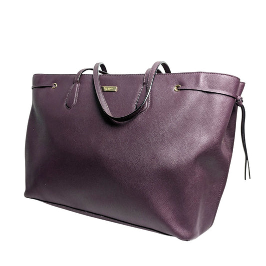 Kate Spade Laurel Way Mahogany/Plum Saffiano Leather Shoulder Tote