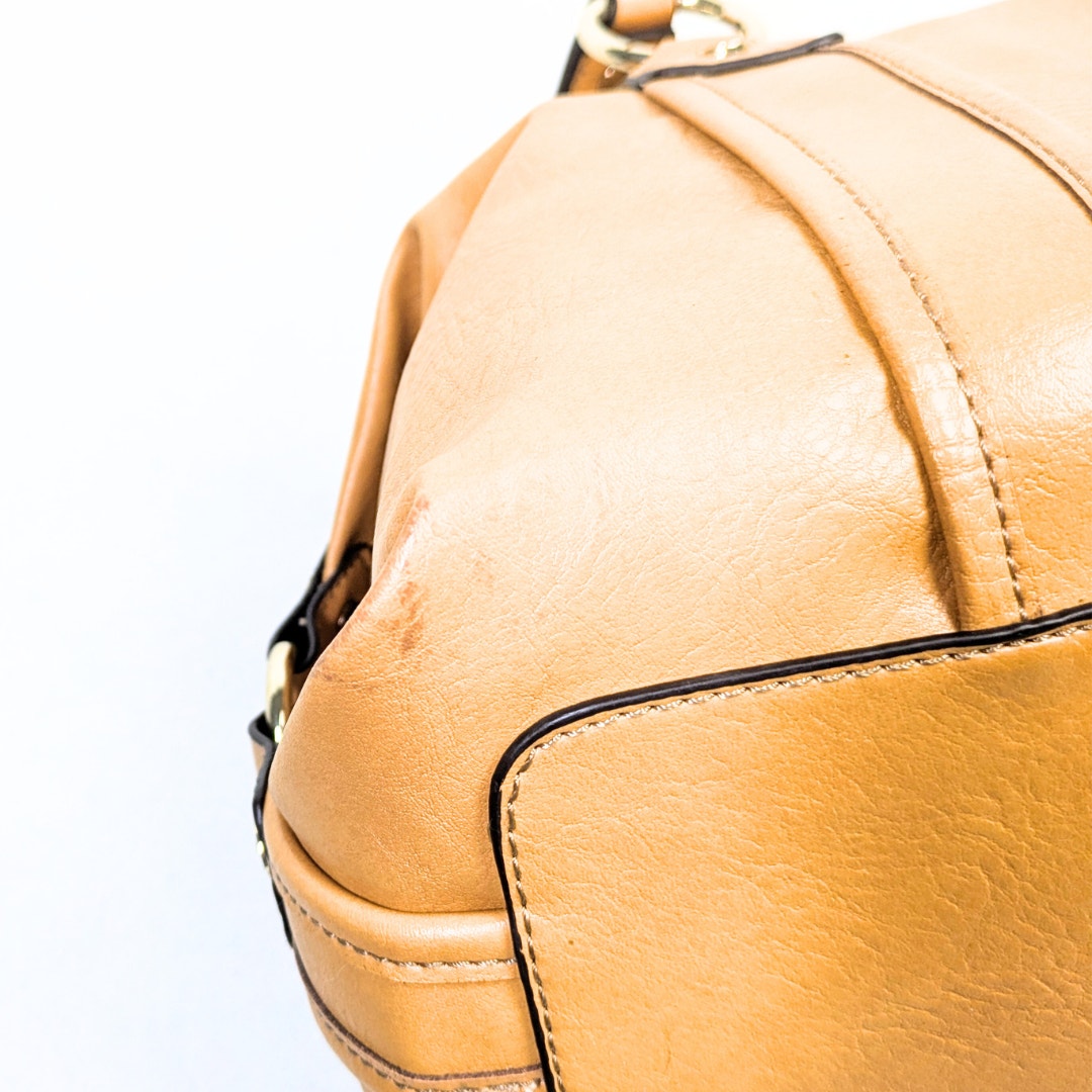 Dana Buchman Mustard Faux Leather Barrel Shoulder Bag — NWT