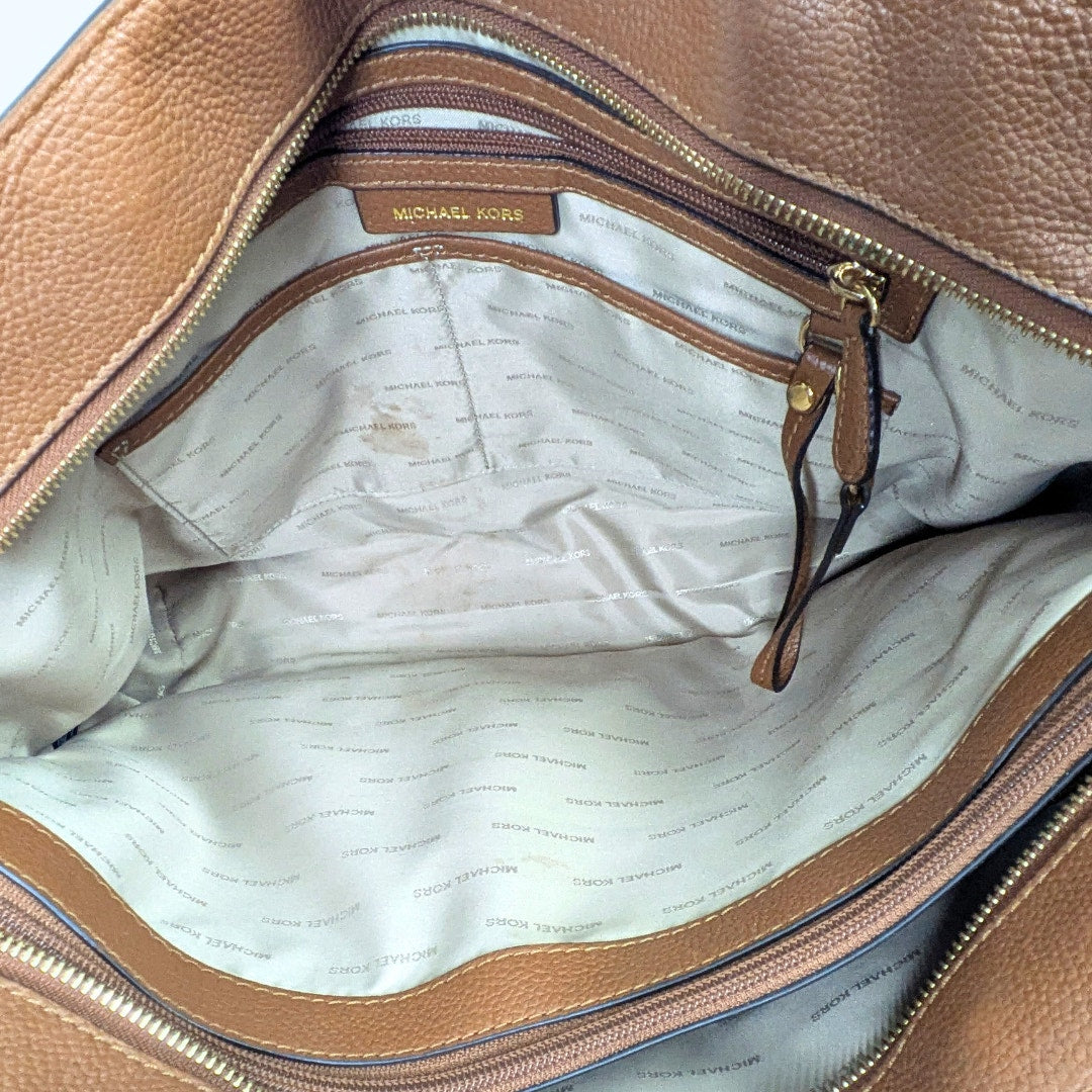 Michael Kors Mercer Light Brown Leather Tote Bag