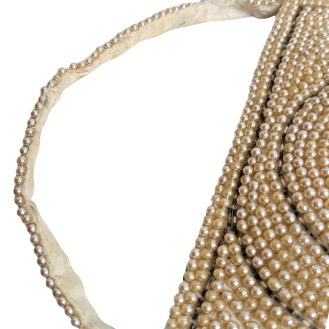 Vintage Mini Pearl Champagne Evening Handbag