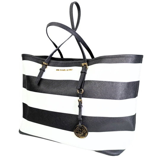 Pre-loved Michael Kors Saffiano Leather Striped Tote Bag