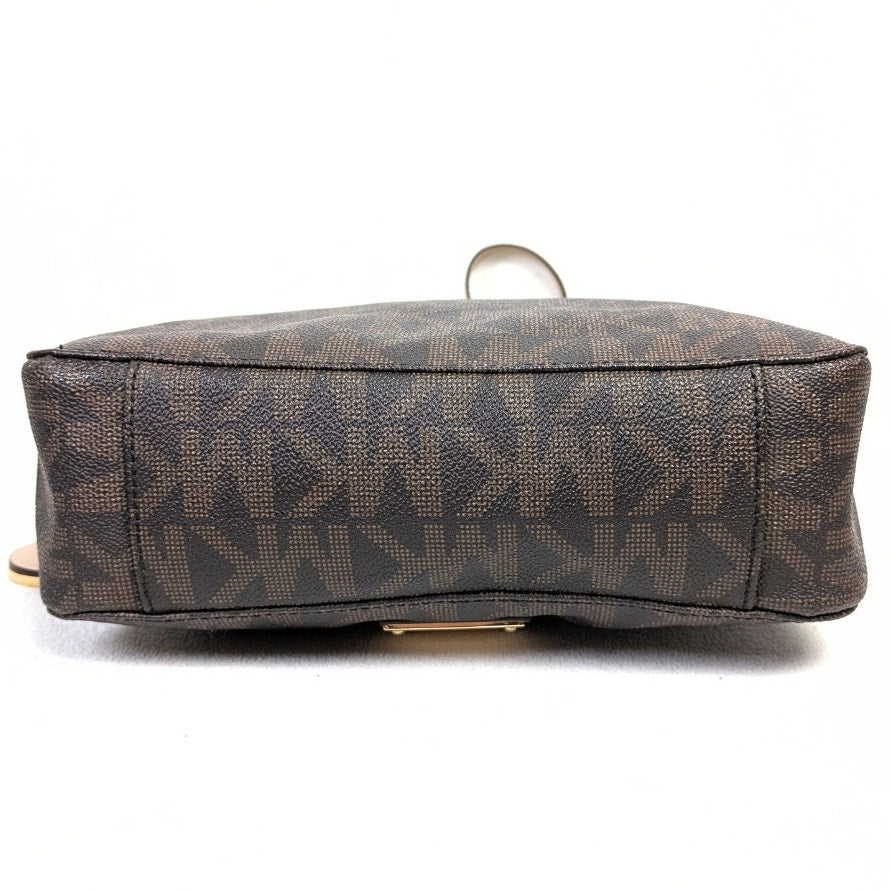 Michael Kors Large Logo Coated Canvas Jet Set Travel Messenger Crossbody Bag