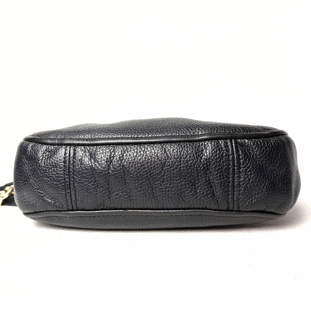 Michael Kors Bedford Pebbled Leather Shoulder Bag - Black