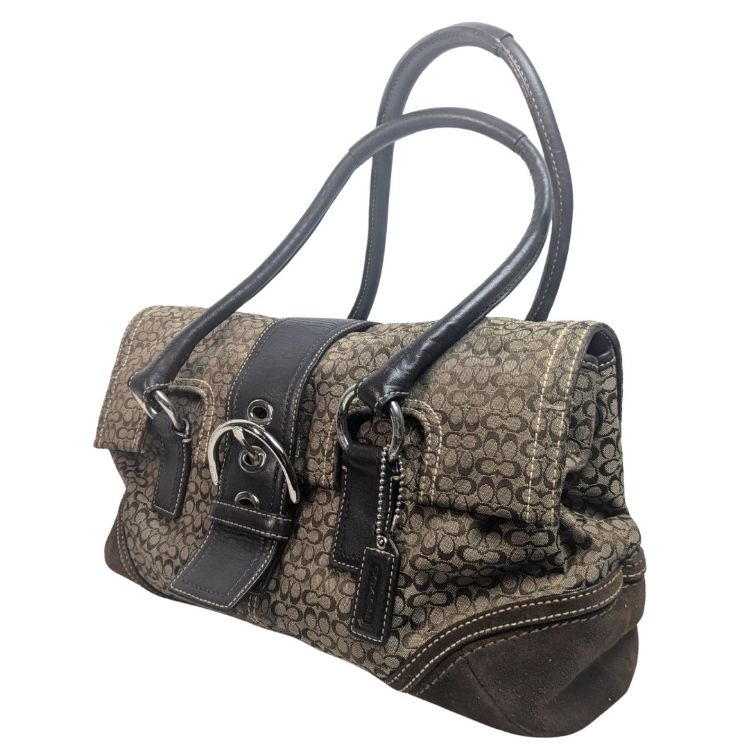 COACH Soho Signature Canvas Front Flap Shoulder Bag