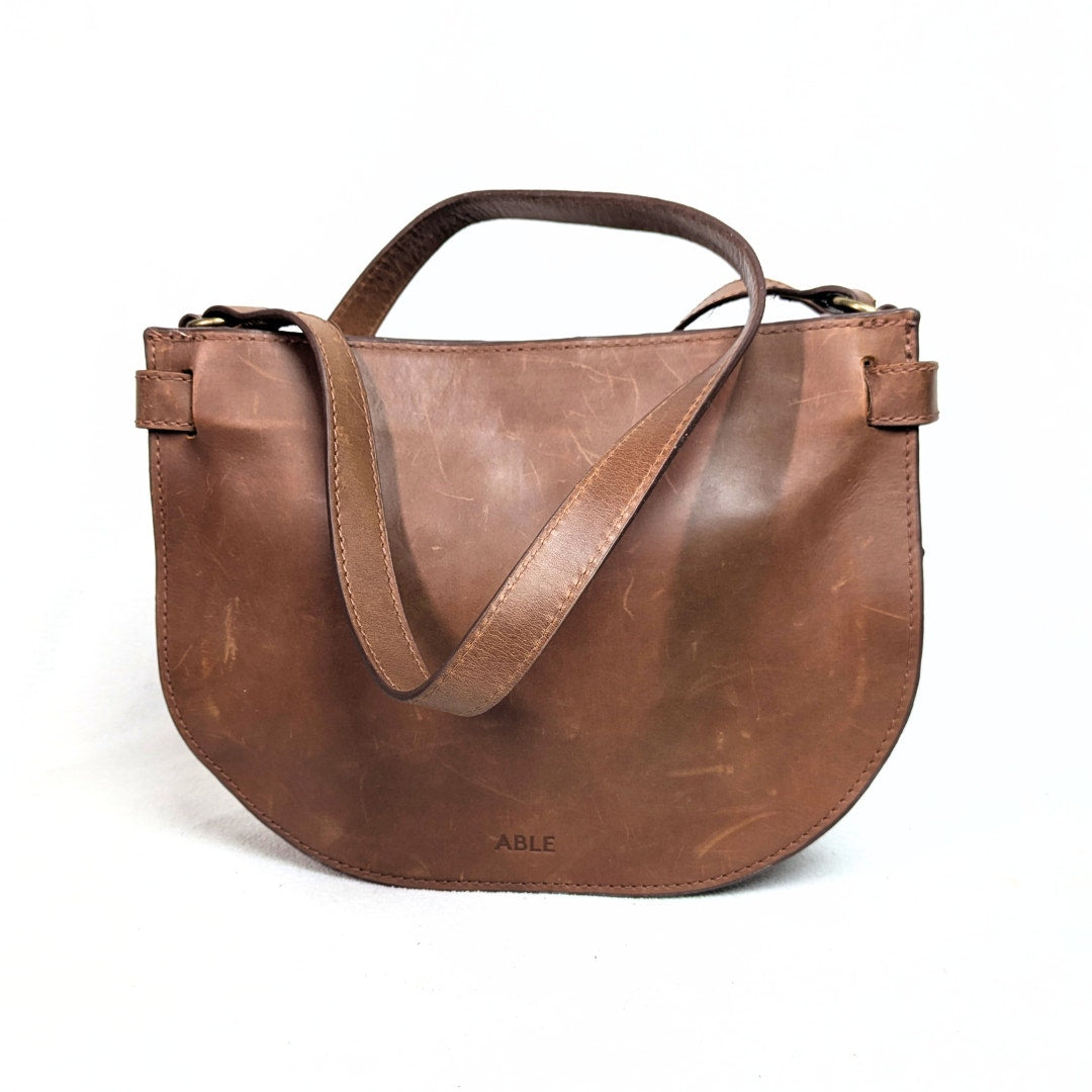 Able Nara Leather Crossbody Bag in Brown