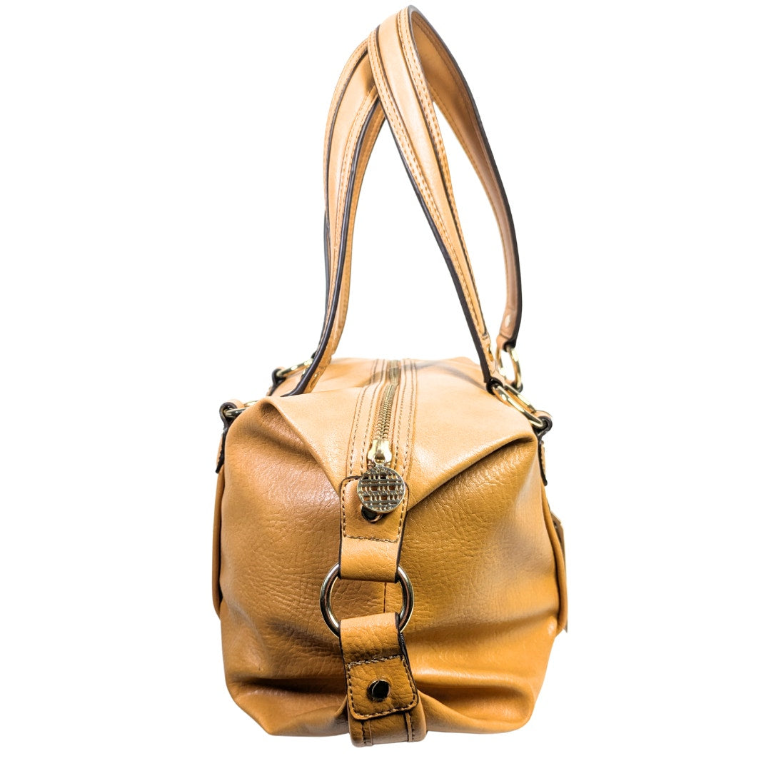 Dana Buchman Mustard Faux Leather Barrel Shoulder Bag — NWT