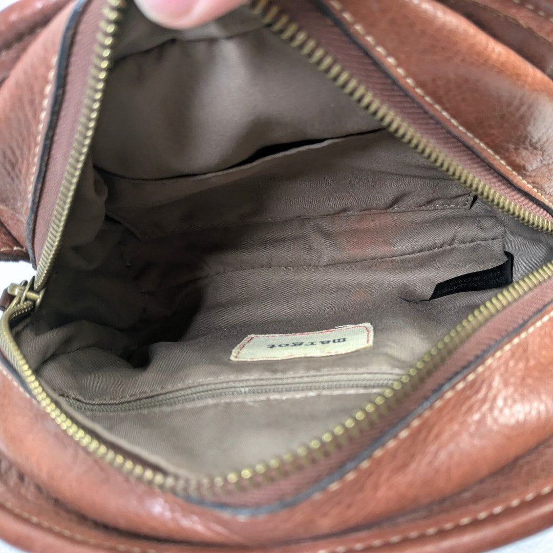 Margot Brown Leather Dome Crossbody Bag