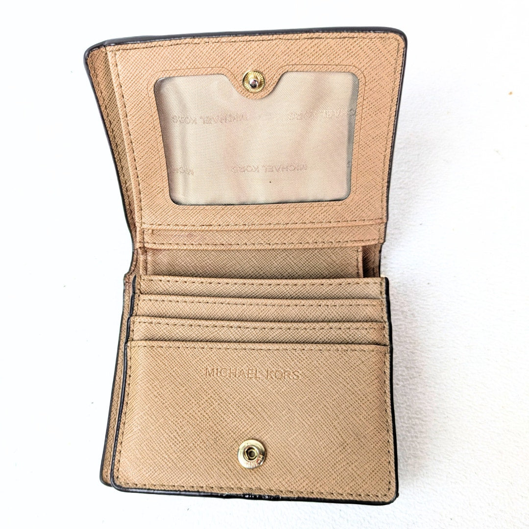 Michael Kors Navy Leather Carryall Card Case Wallet