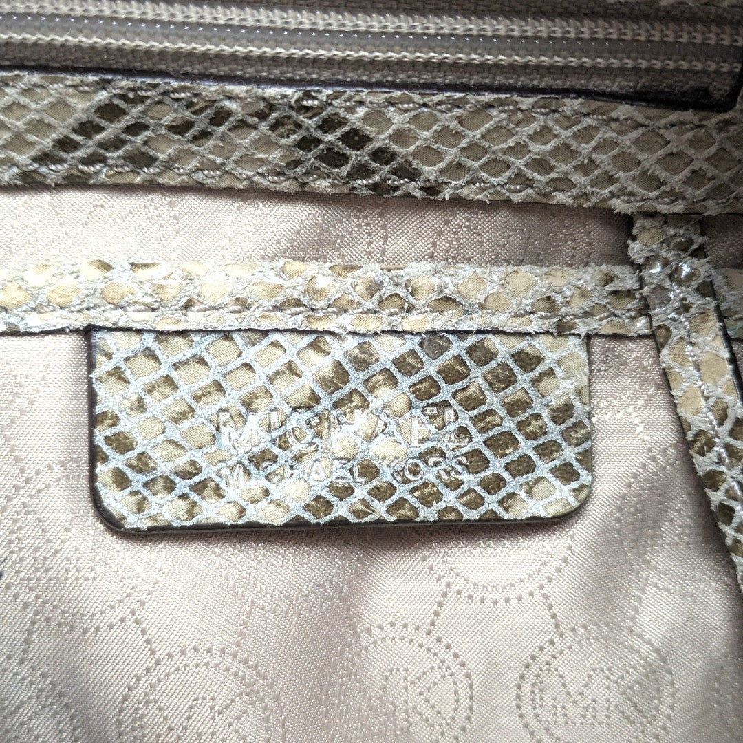 Pre-loved Michael Kors Bedford Python Pattern Embossed Hobo Bag