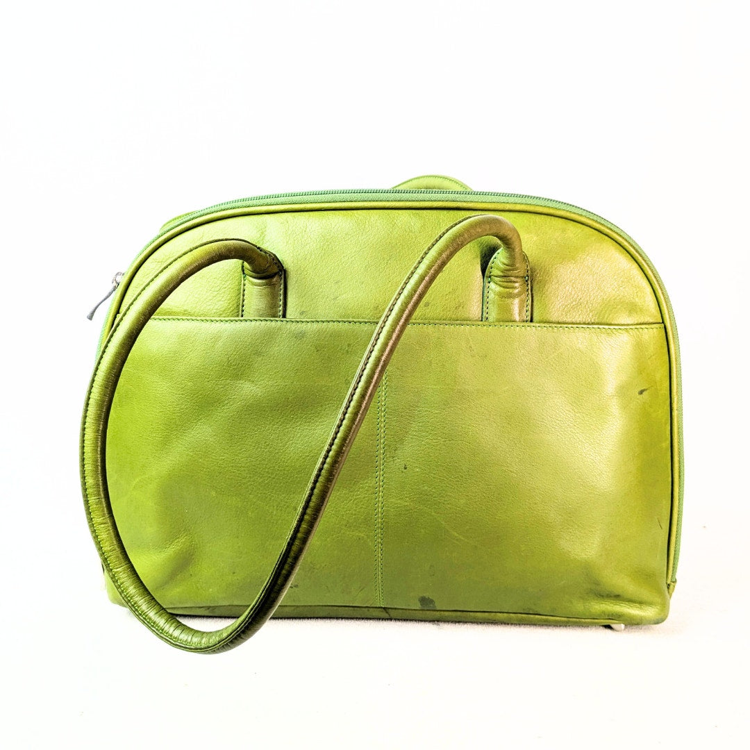 Osgoode Marley Vibrant Green Leather Laptop / Shoulder Bag
