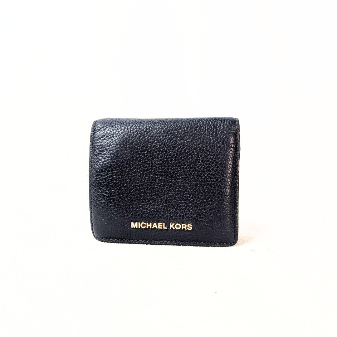 Michael Kors Navy Leather Carryall Card Case Wallet