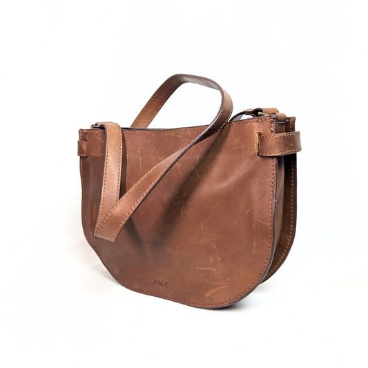 Able Nara Leather Crossbody Bag in Brown