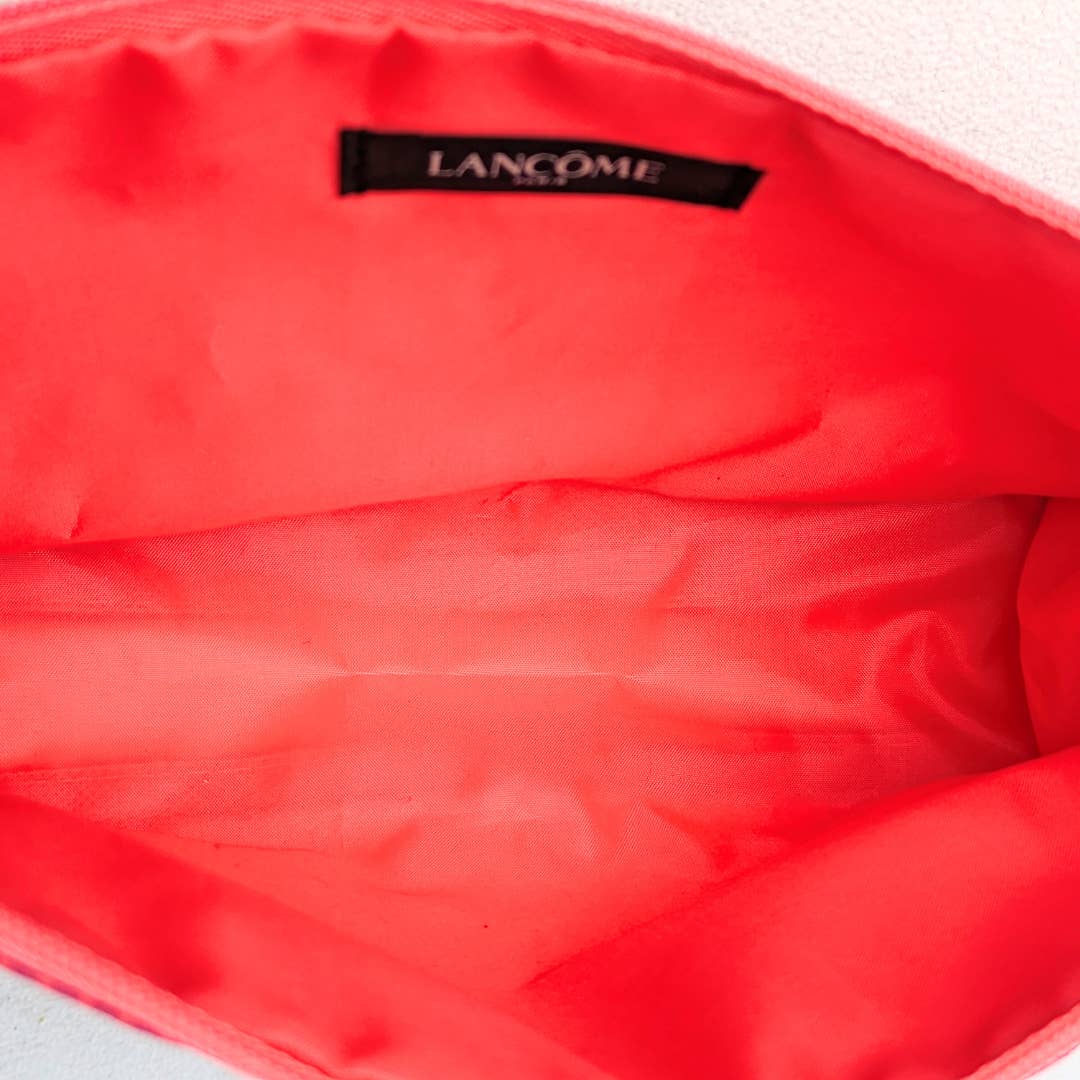 NWOT Lancôme Nylon with Orange Flower Prints Cosmetic Bag