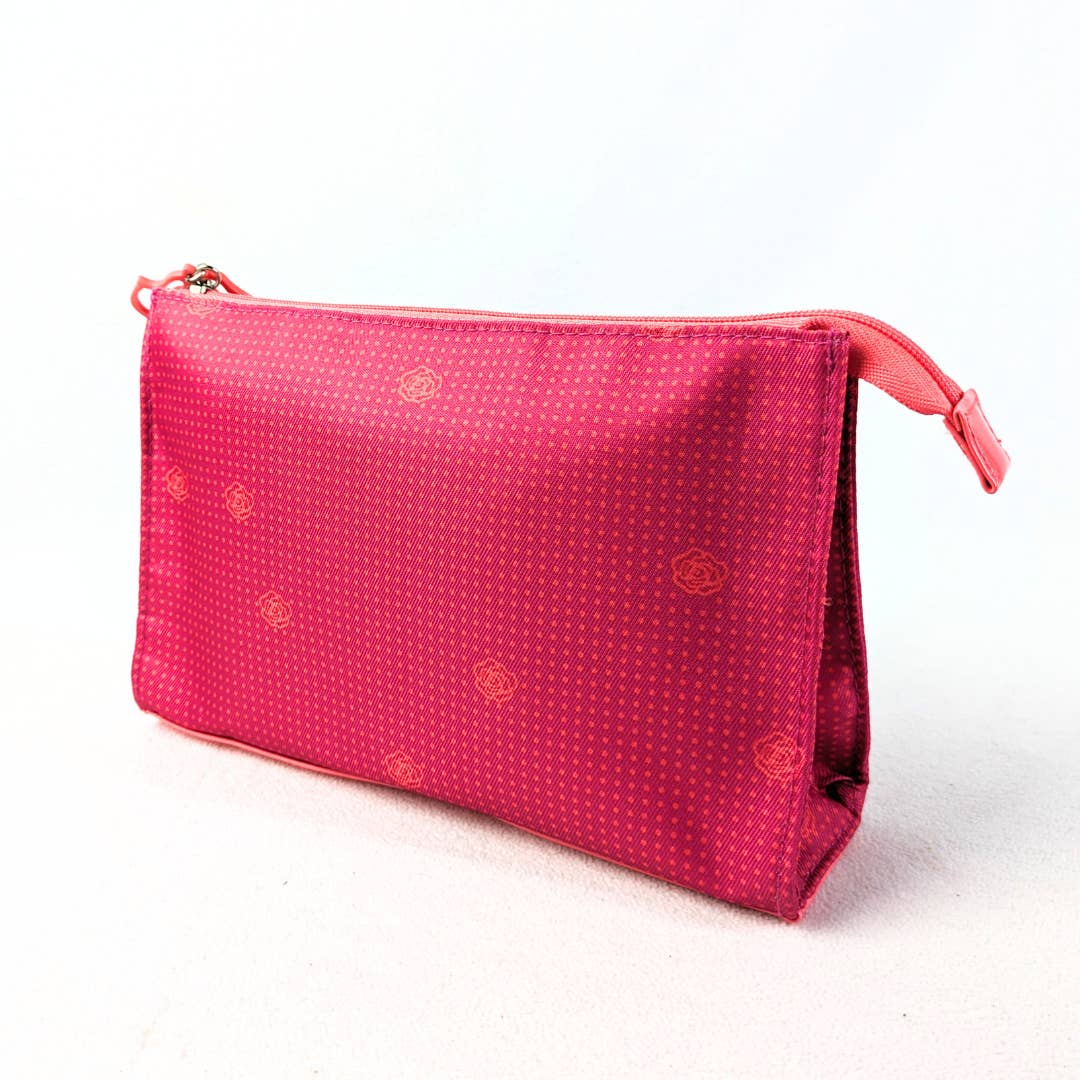 Lancôme Nylon with Orange Flower Prints Cosmetic Bag